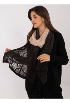 Light beige and black women's wool scarf