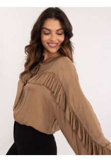 Brown blouse with tied neckline OCH BELLA