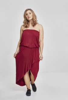 Ladies Viscose Bandeau Dress burgundy