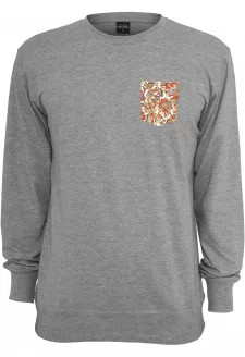 Contrast Pocket Crewneck grey/flower