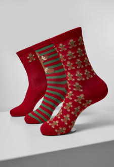 Christmas Gingerbread Lurex Socks 3-Pack multicolor