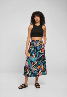 Ladies Viscose Midi Skirt blackfruity