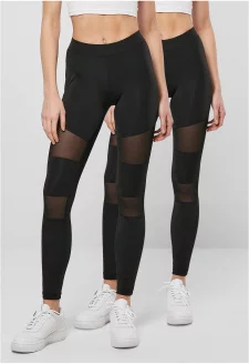 Ladies Tech Mesh Leggings 2-Pack black+black