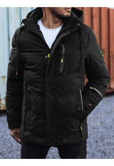 Men's Quilted Black Winter Jacket Dstreet TX4927