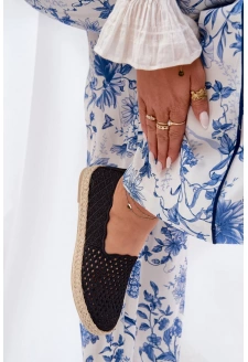 Espadryle Damskie Z Plecionką Vinceza 13625 Czarne