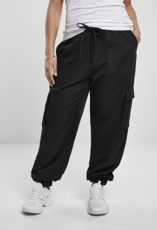 Ladies Viscose Twill Cargo Pants black