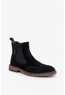 Suede Men's Ankle Chelsea Boots Big Star Black