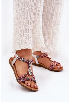 Sandały Damskie Płaskie Z Plecionymi Paskami I Przypinkami Artiker 54C1322 Multikolor