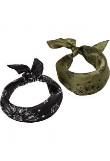 Satin Bandana 2-Pack blk/olive