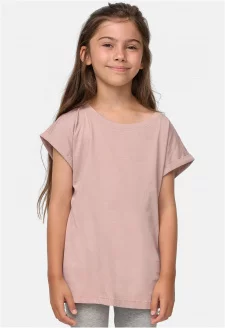 Girls Organic Extended Shoulder Tee duskrose