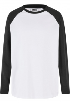 Boys Organic Oversized Raglan Longsleeve white/black