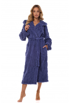 Carina Long Bathrobe Navy Navy