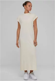Ladies Long Extended Shoulder Dress whitesand