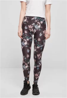 Ladies Soft AOP Leggings blacksoftflower
