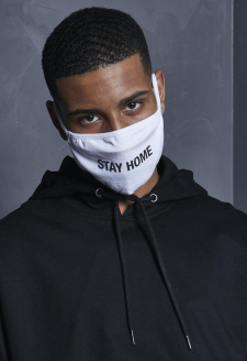 Stay Home  Face Mask white