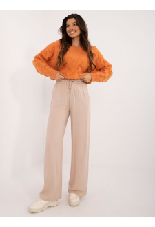 Beige straight trousers made of viscose