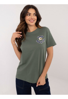 Khaki T-shirt with SUBLEVEL print