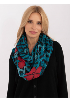 Women's blue scarf with animal print