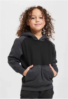 Boys 2-Tone Fake Raglan Hoody black/charcoal
