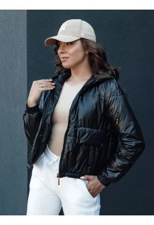 Women's transitional jacket with a hood ARON black Dstreet TY4412