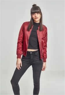 Ladies Basic Bomber Jacket burgundy