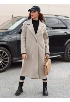 Women's Oversize Coat MANTOVA Long Light Brown Dstreet NY0741