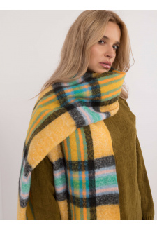 Dark yellow women's scarf with fringes