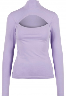 Ladies Cut-Out Turtleneck Longsleeve lavender