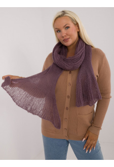 Dark purple soft knitted wool scarf for women