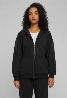Ladies Cozy Oversized Zip Hoody black