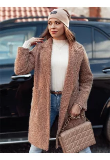 Women's coat MOODLAY long beige shearling Dstreet NY0726