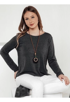 Women's blouse one size LUCERIA with pendant graphite Dstreet RY2675