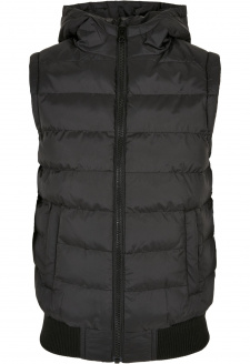 Boys Small Bubble Hooded Vest black/black