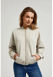 Women's zip-up sweatshirt MOODO, beige