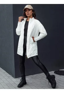 Quilted transitional women's jacket with a stand-up collar ARANA ecru Dstreet TY4527