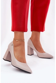 Eleganckie Czółenka Na Słupku Vinceza 62220 Szare