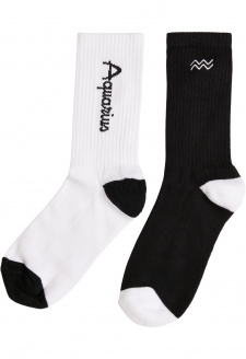 Zodiac Socks 2-Pack black/white aquarius