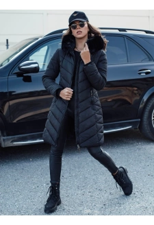 Women's winter quilted jacket MODLOVA with hood black Dstreet TY4570