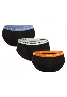 3PACK men's briefs HUGO black