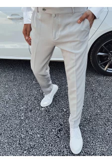 Men's elegant light gray pants Dstreet UX4291