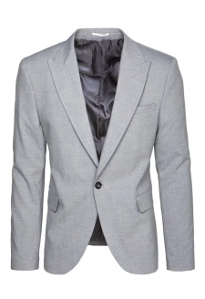 Men's single-breasted light gray blazer Dstreet MX0618
