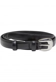 Chunky Buckle Slim Belt black/silver
