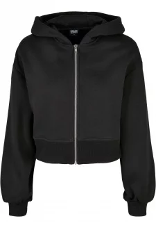 Ladies Short Oversized Zip Jacket black