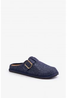 Comfortable Men's Slippers with Buckle Inblu Blue