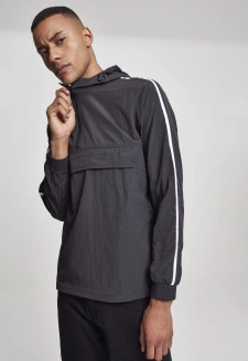 Crinkle Nylon Pull Over Jacket blk/wht