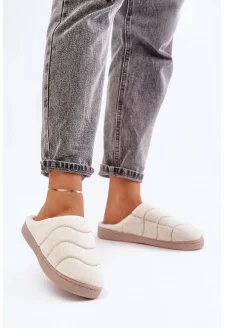 Futrzane Warm Women's Slippers Beige Vamirae