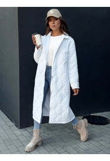 Long quilted women's coat TRENDIFY white Dstreet TY4380