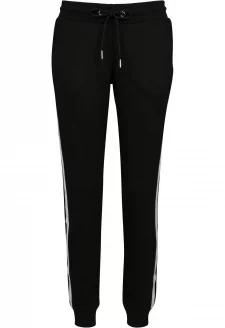 Ladies College Contrast Sweatpants black/white/black