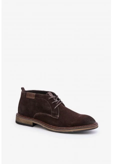 Suede Men's Lace-Up Ankle Boots Big Star OO174145 Dark Brown