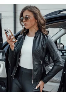 Women's leather jacket JAMIE black Dstreet TY4546